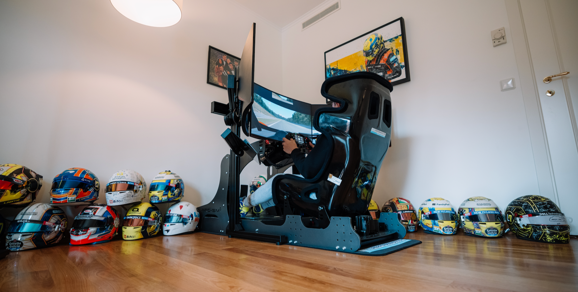 Lando Norris Training On His Home Simulator